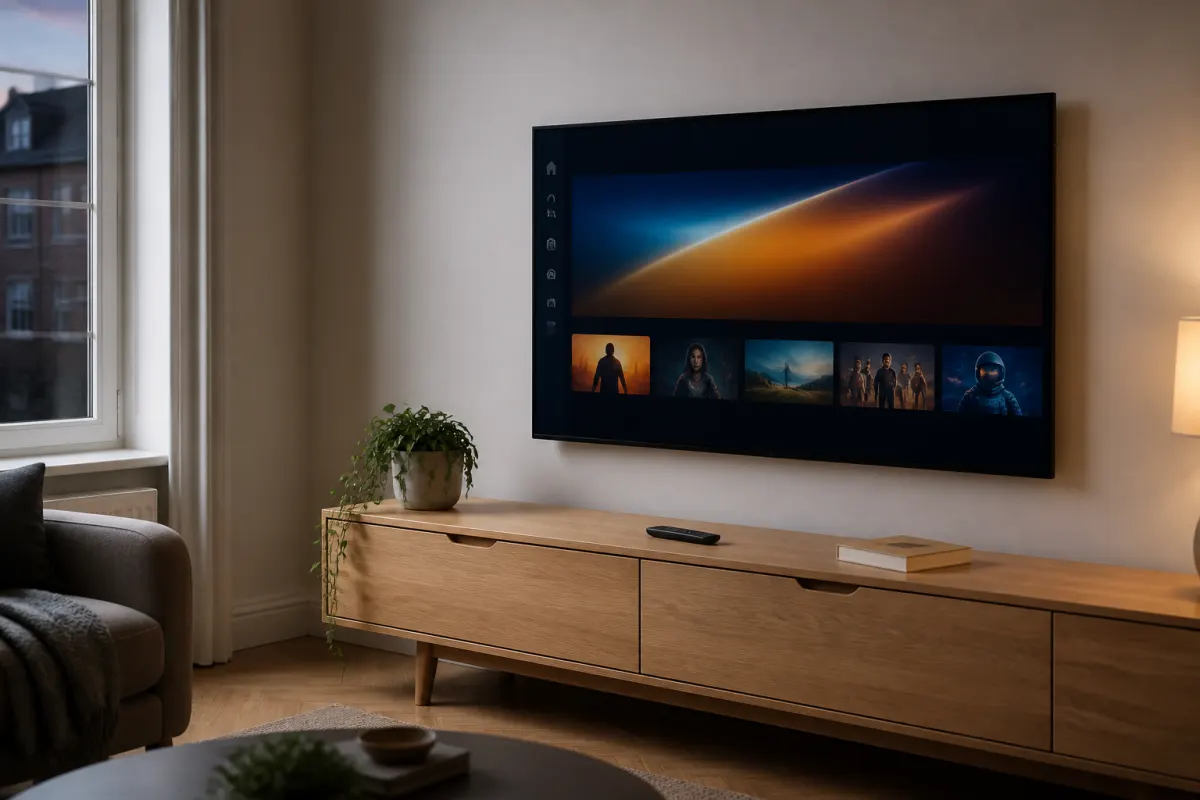 Living room TV ready for IPTV4Cheap setup